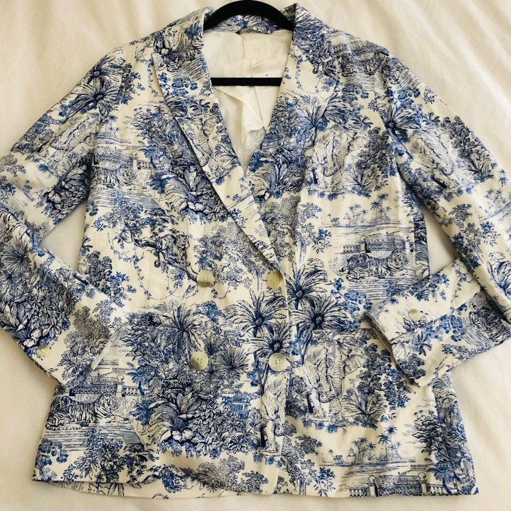 Linen blazer double breasted NWT